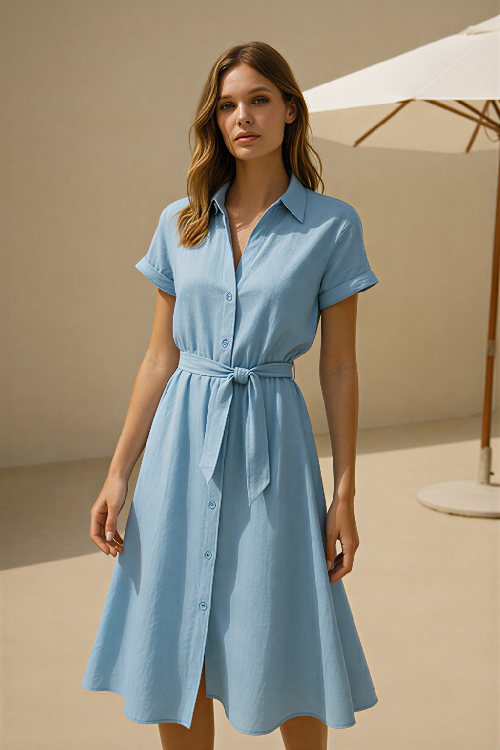 Blue Shirt Dress