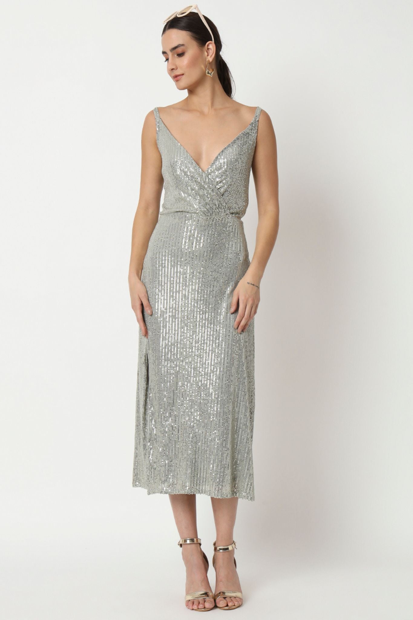 Sequin Embellished Maxi Dress