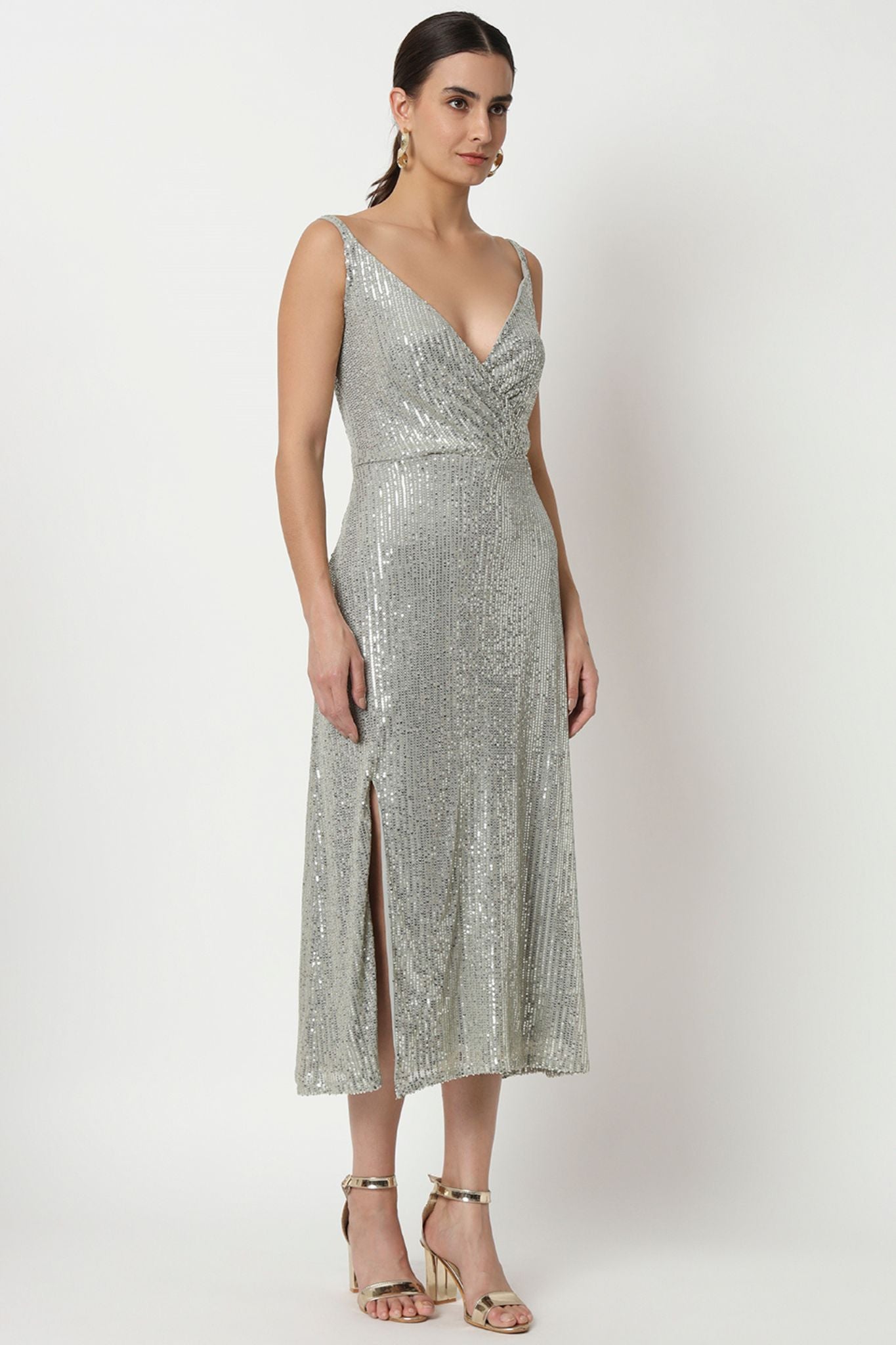 Sequin Embellished Maxi Dress