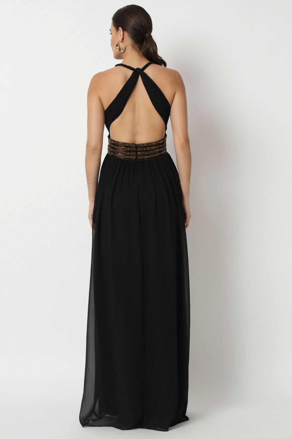 Embellished Waist Surplice Dress