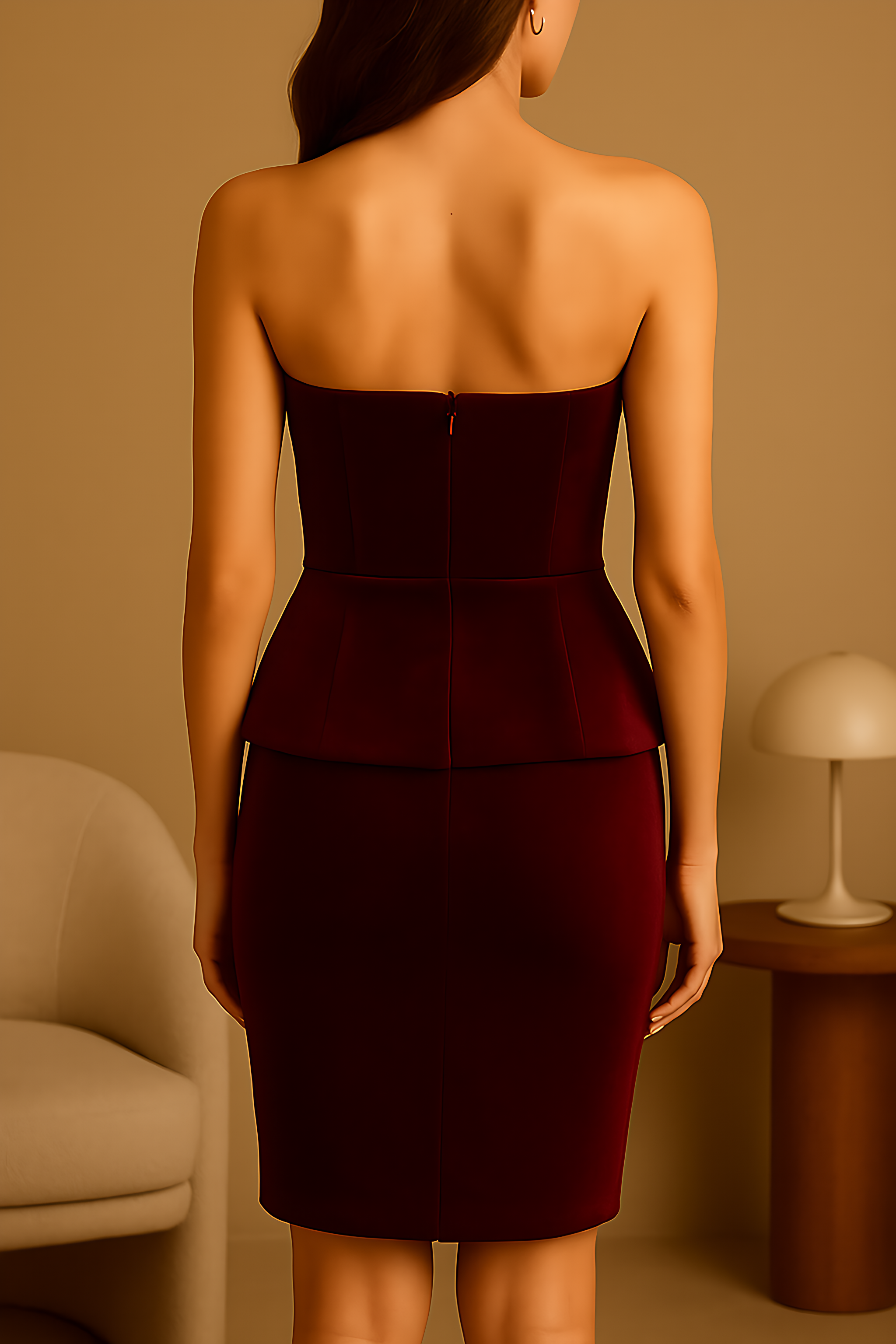 Bustier Peplum Short Dress