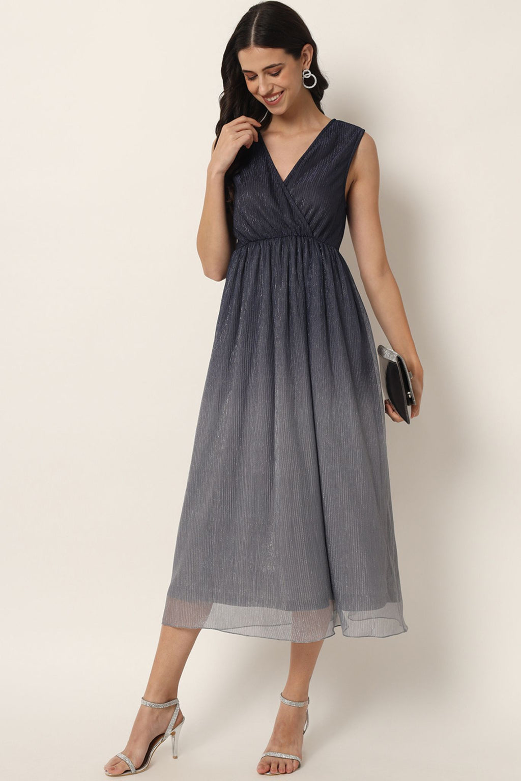 Black Grey Ombré Midi Dress - Alter Amour