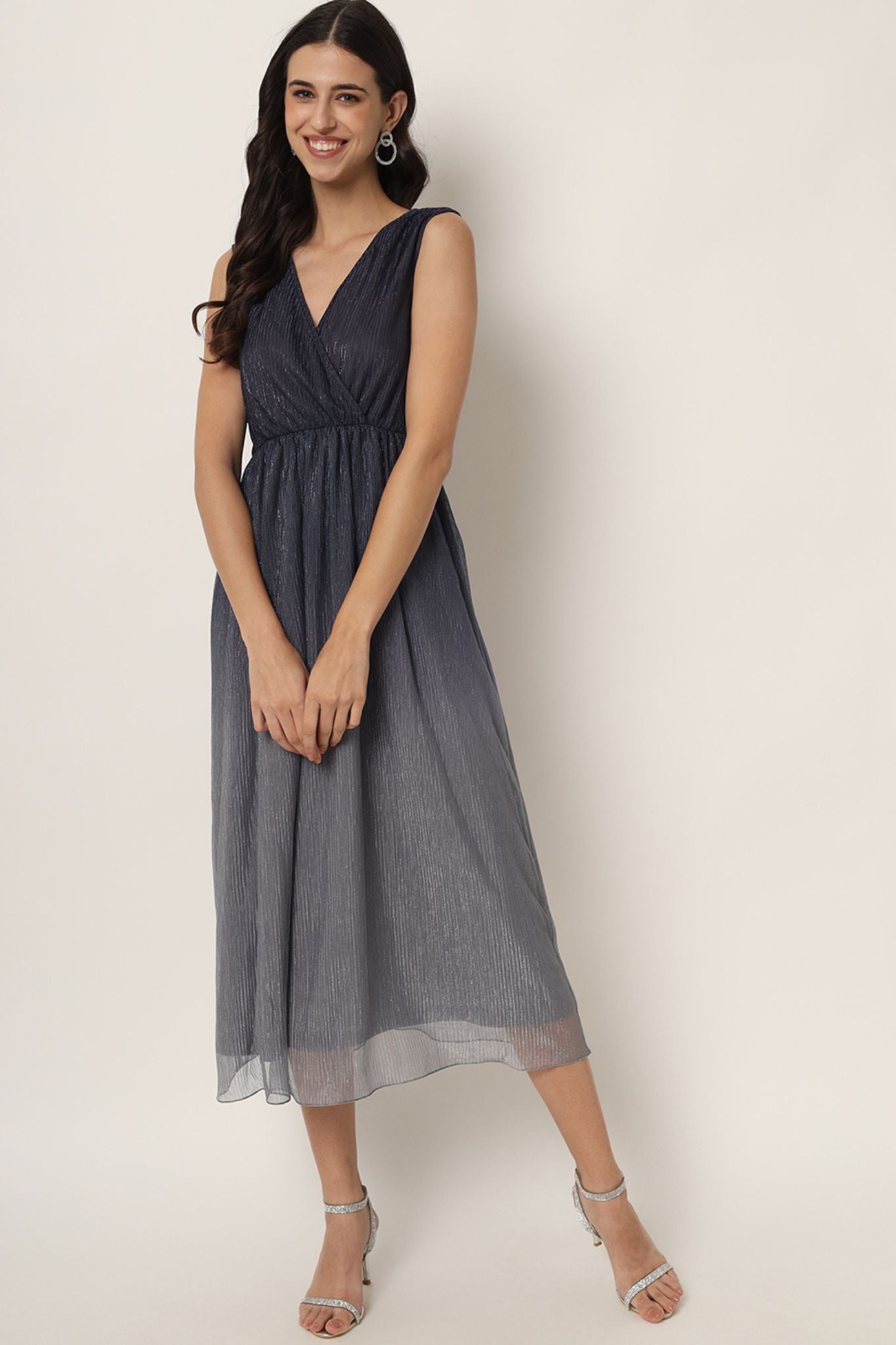 Black Grey Ombré Midi Dress - Alter Amour