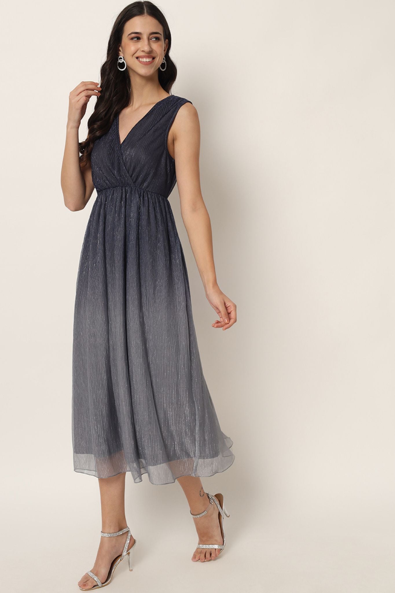 Black Grey Ombré Midi Dress - Alter Amour
