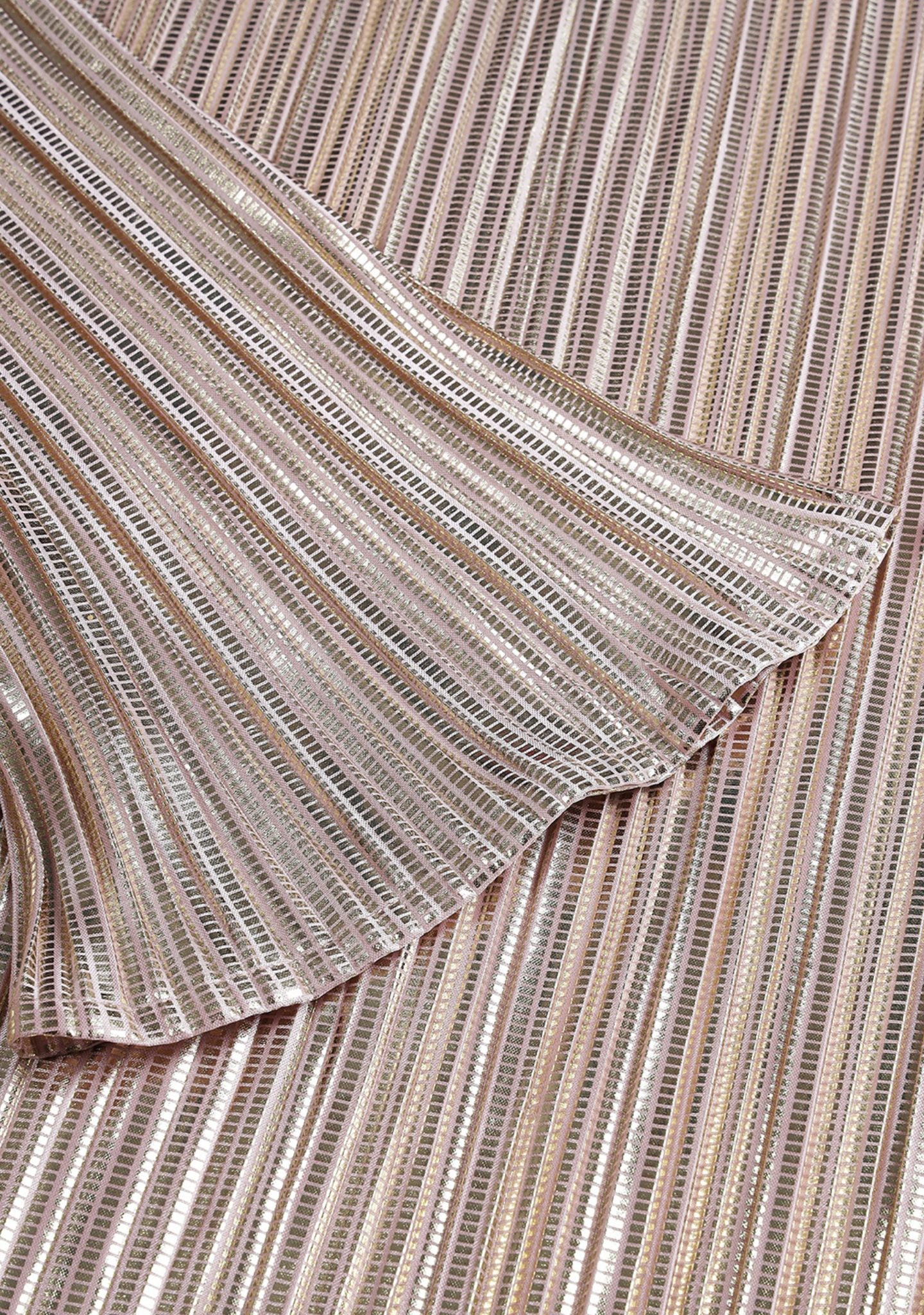 Gold Foil Pleated Short Dress - Alter Amour
