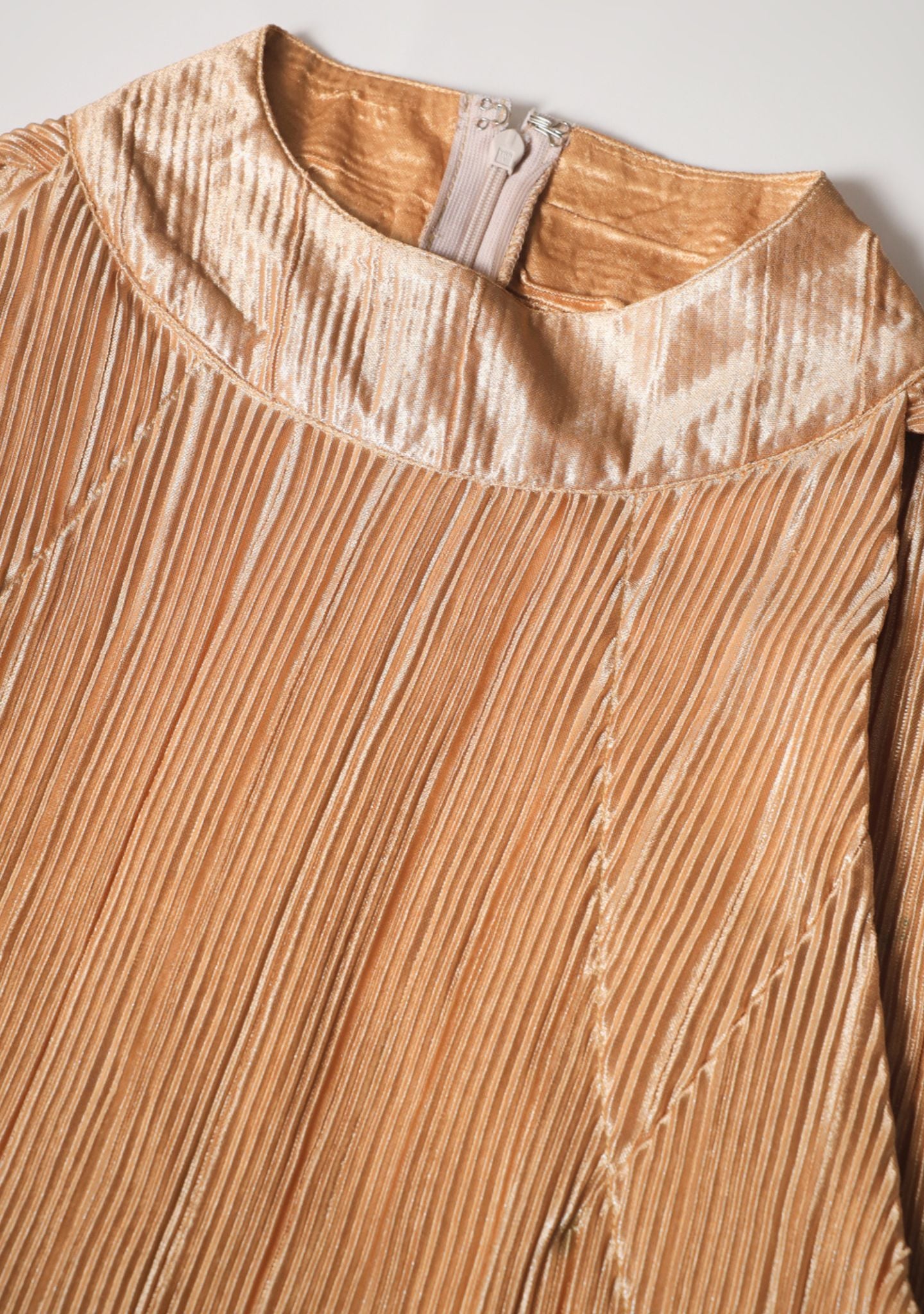 Gold Pleated Short Dress