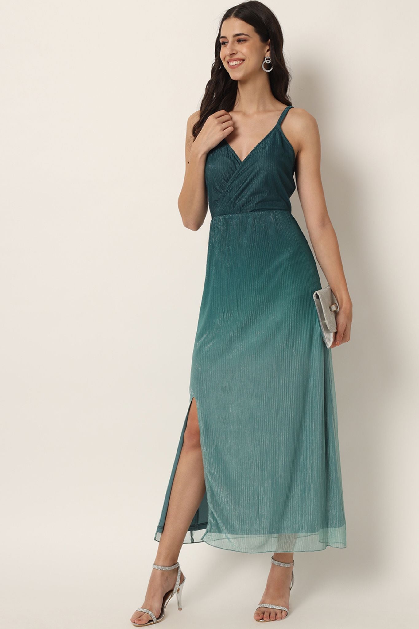 Green Ombré Pleated Maxi Dress - Alter Amour