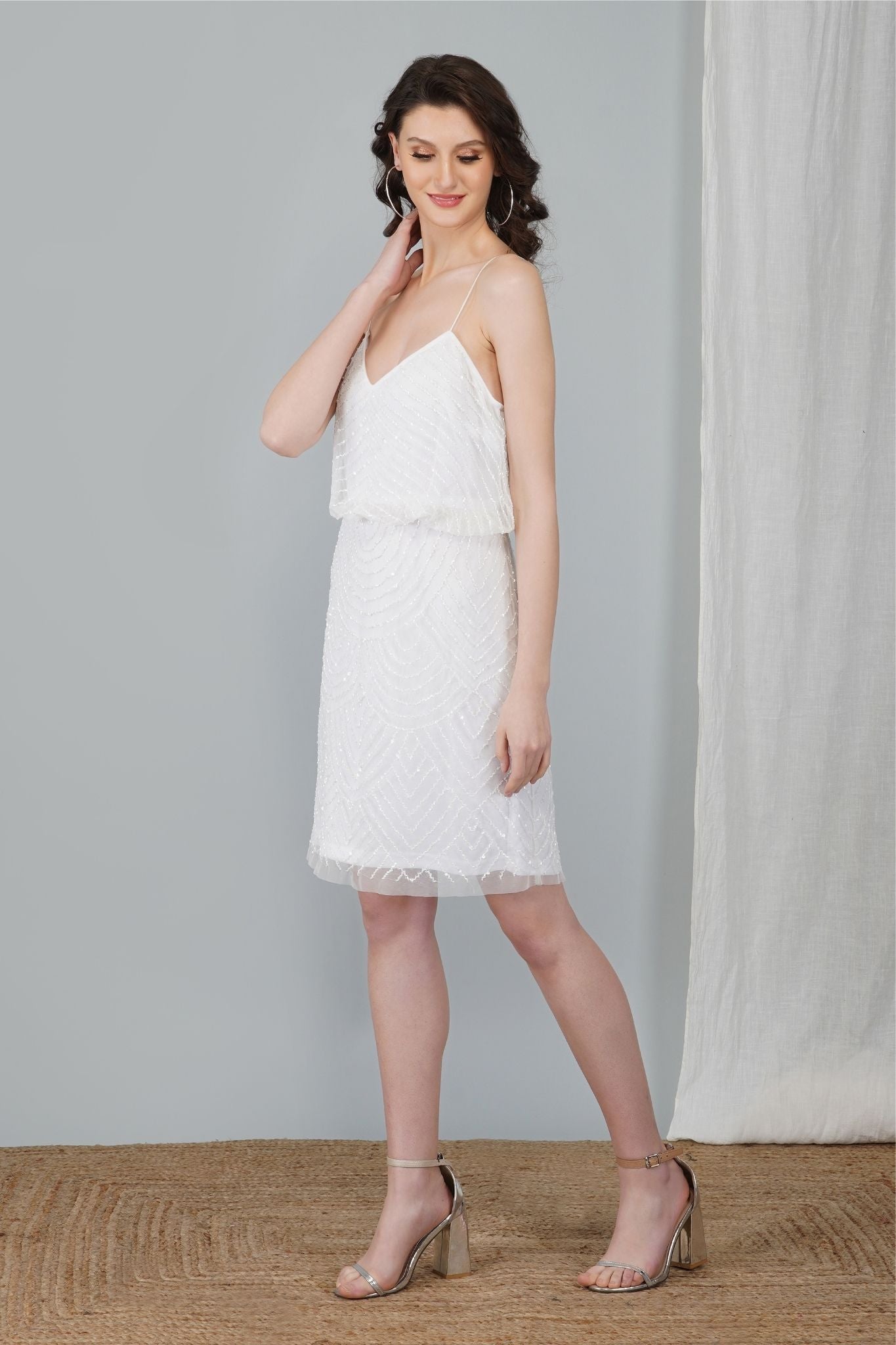 Luna - Embellished Blouson Dress - AlterAmour