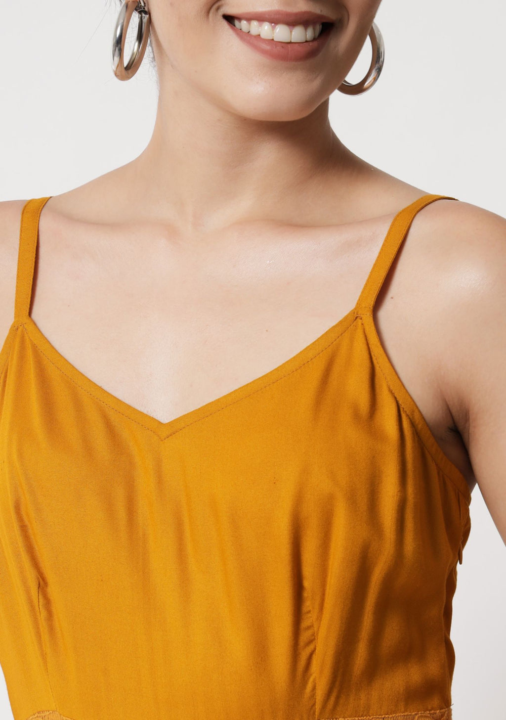 Mustard Yellow Lace Insert Sundress  - Alter Amour