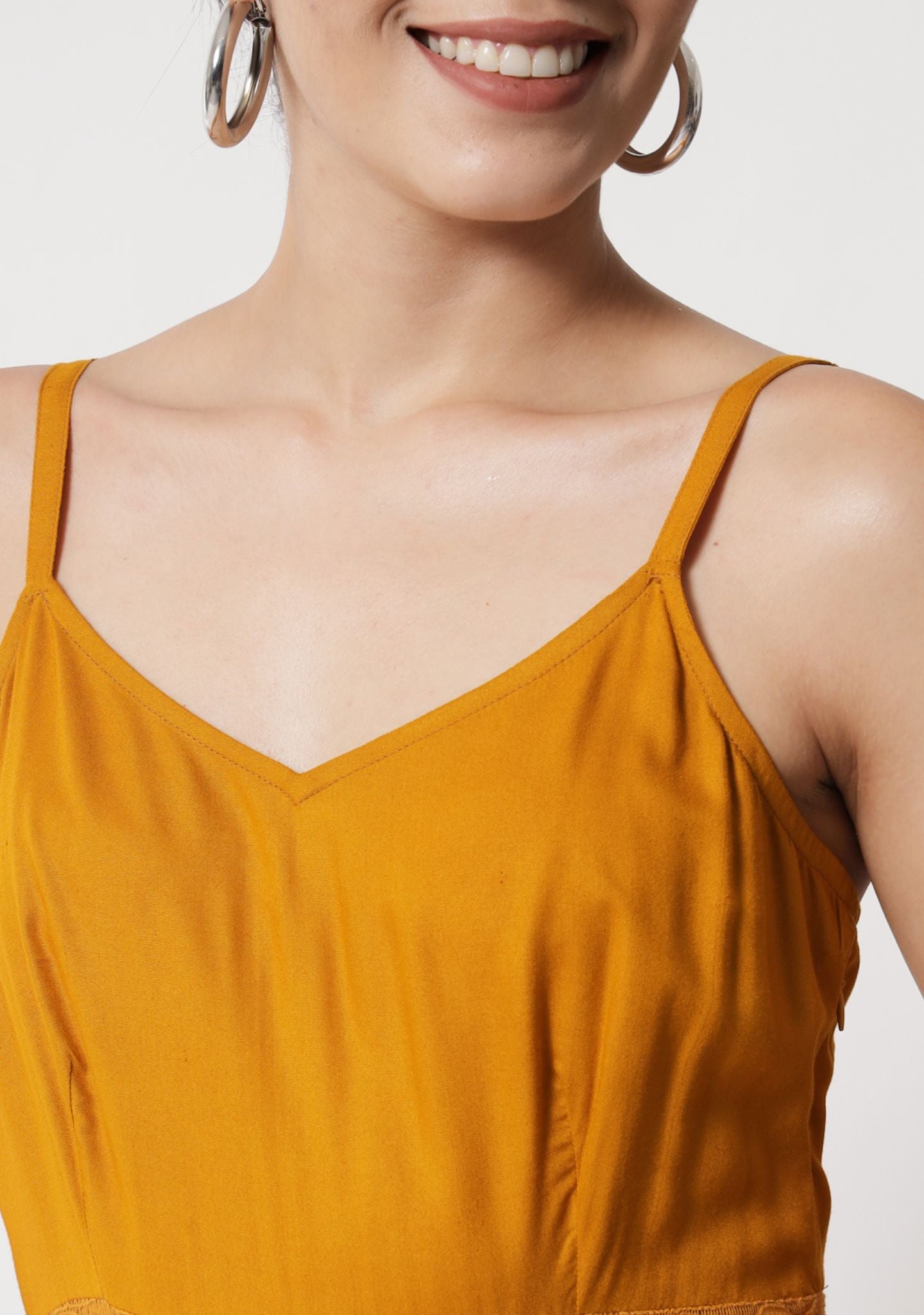 Mustard Yellow Lace Insert Sundress  - Alter Amour