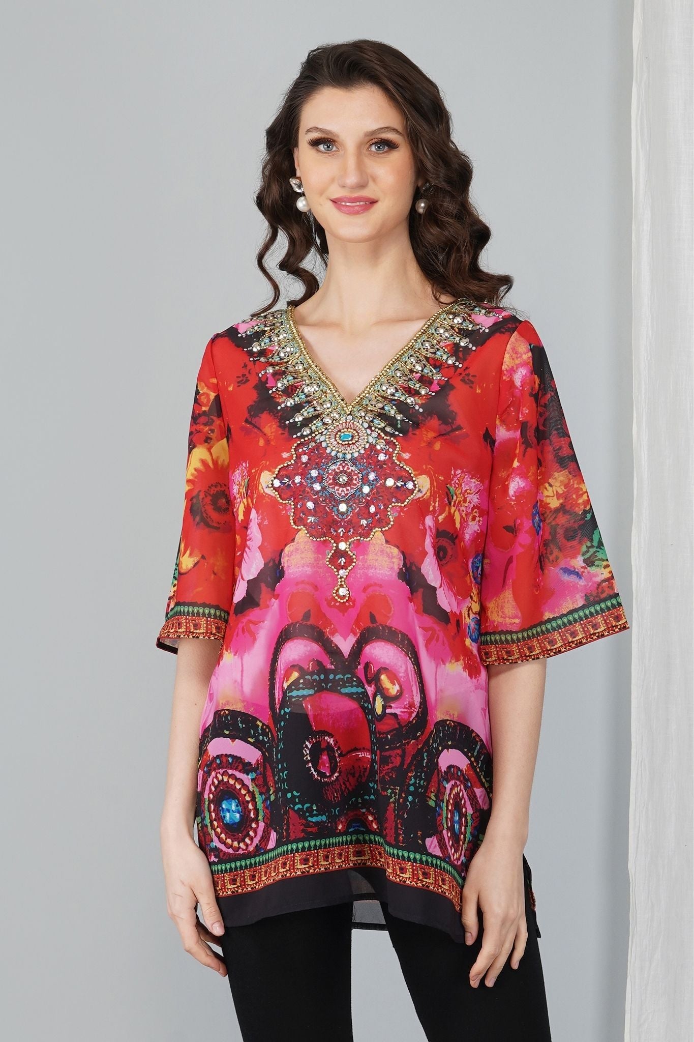 Rosette Embellished Top - AlterAmour