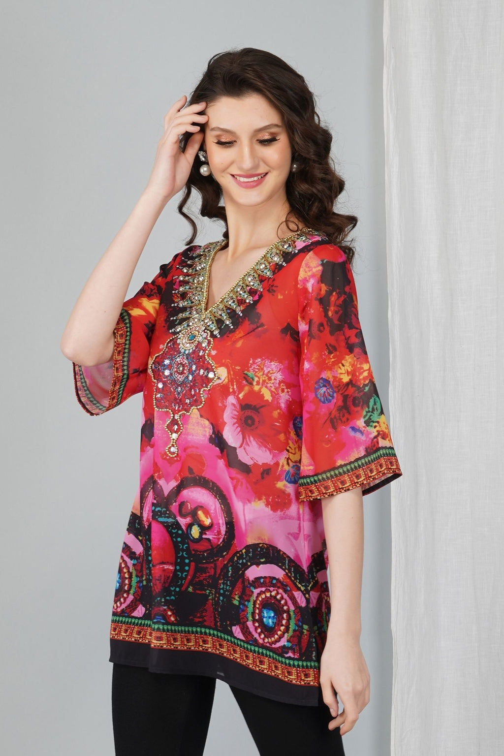 Rosette Embellished Top - AlterAmour