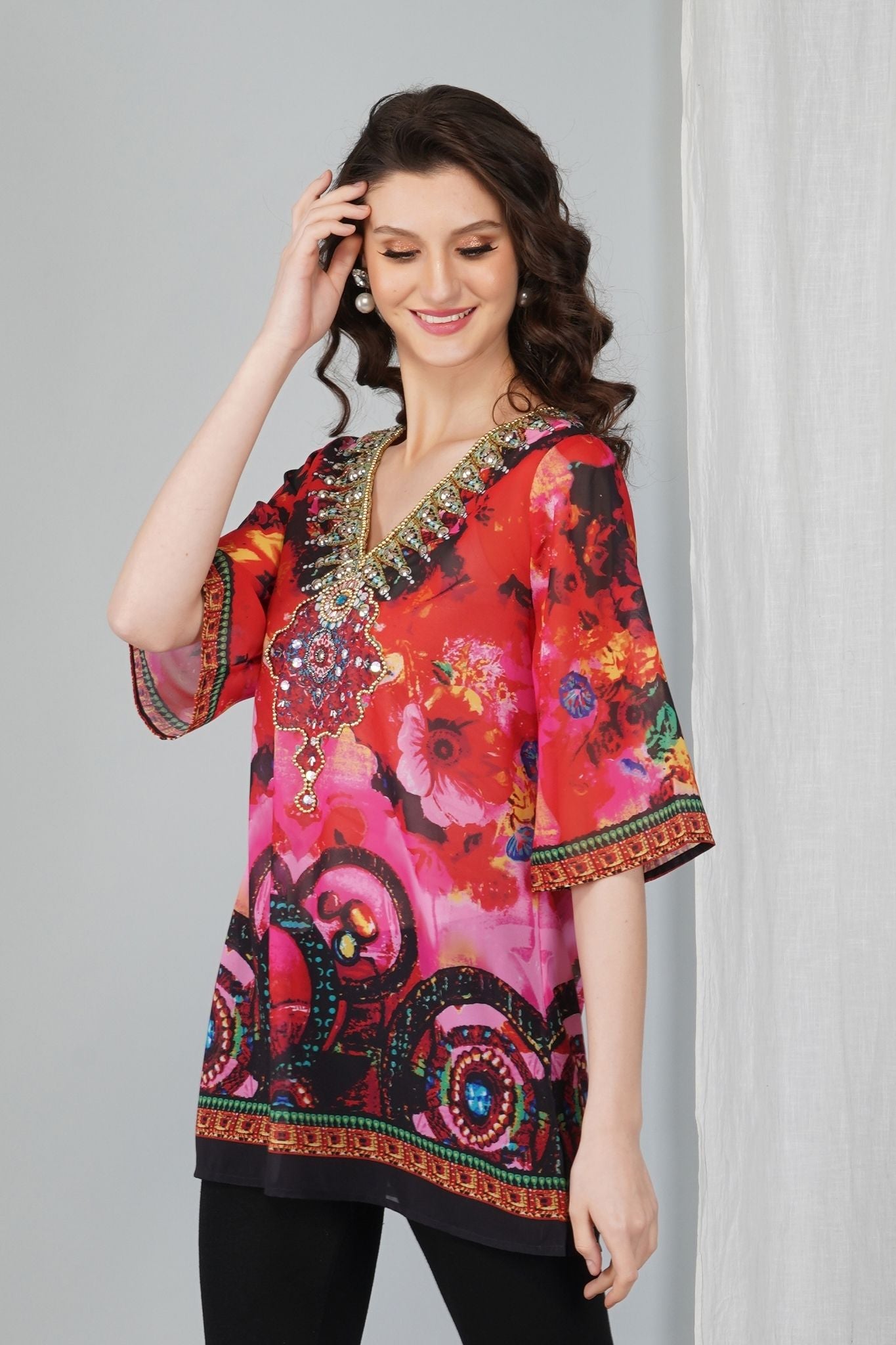 Rosette Embellished Top - AlterAmour