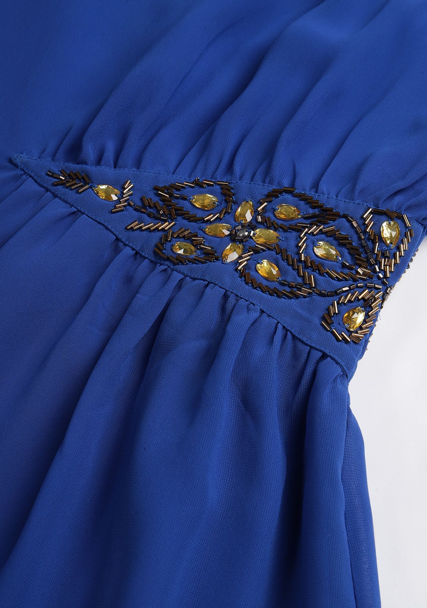 Royal Blue Embellished Kaftan Top - Alter Amour