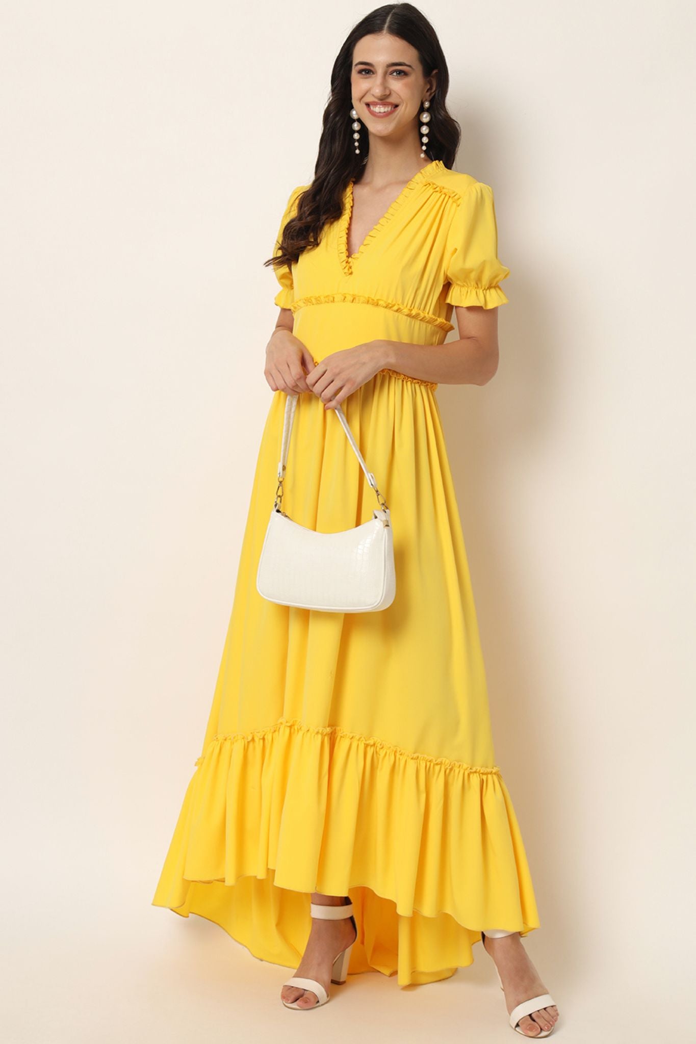 Ruffled High Low Maxi Dress - Alter Amour