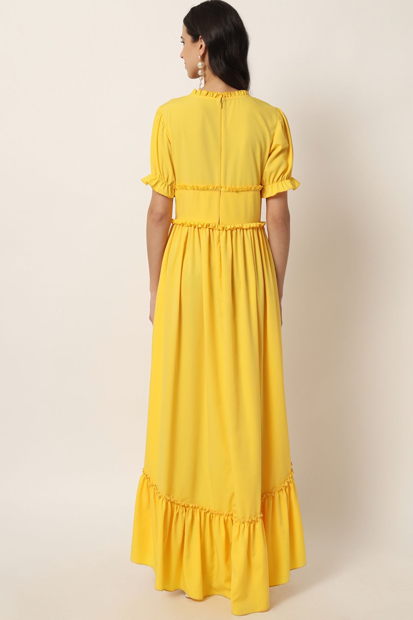 Ruffled High Low Maxi Dress - Alter Amour