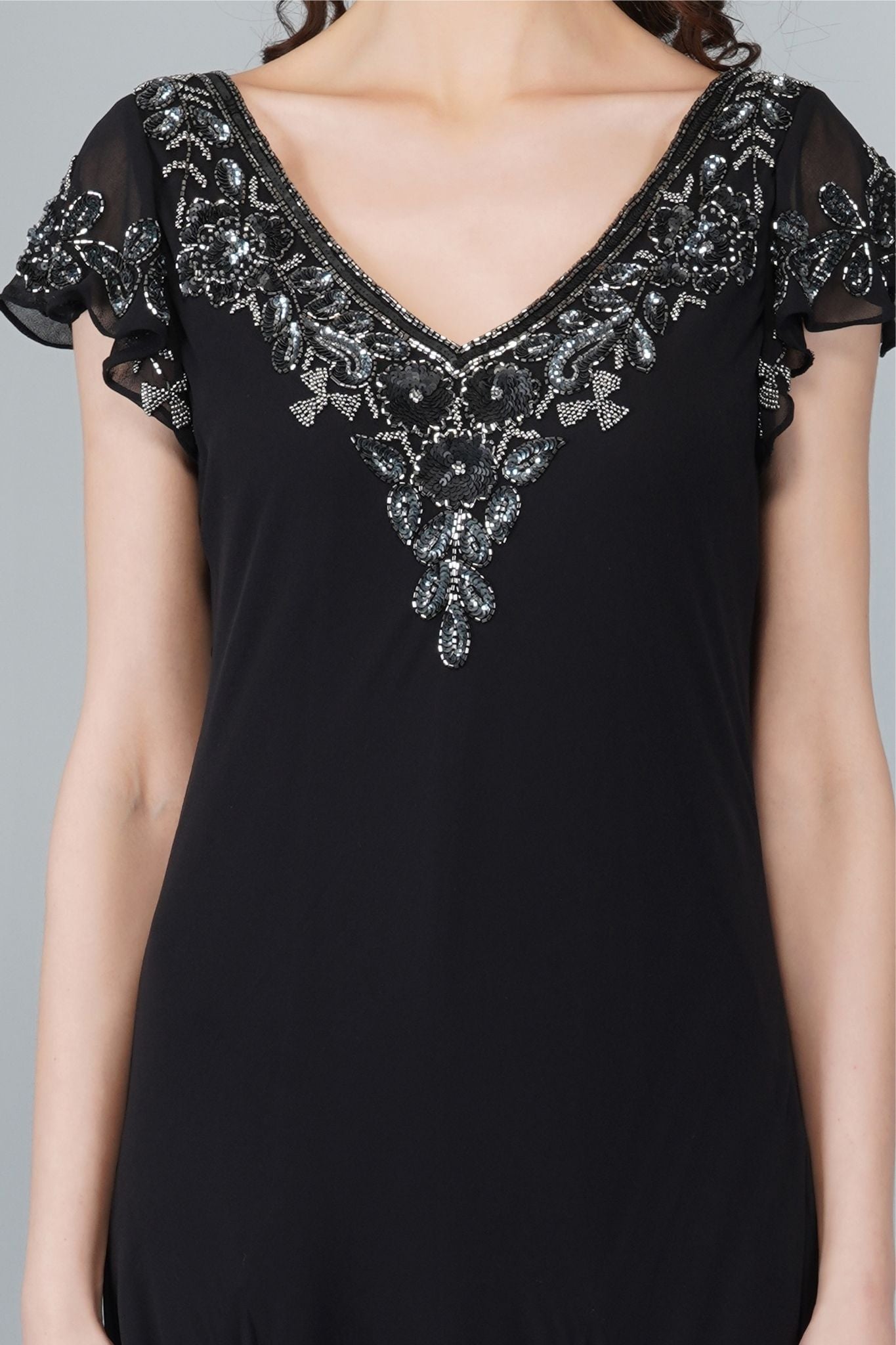 Selene - Embellished Godet Dress - AlterAmour