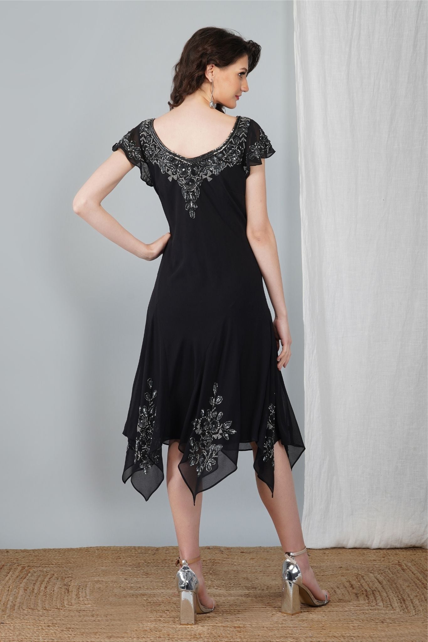 Selene - Embellished Godet Dress - AlterAmour