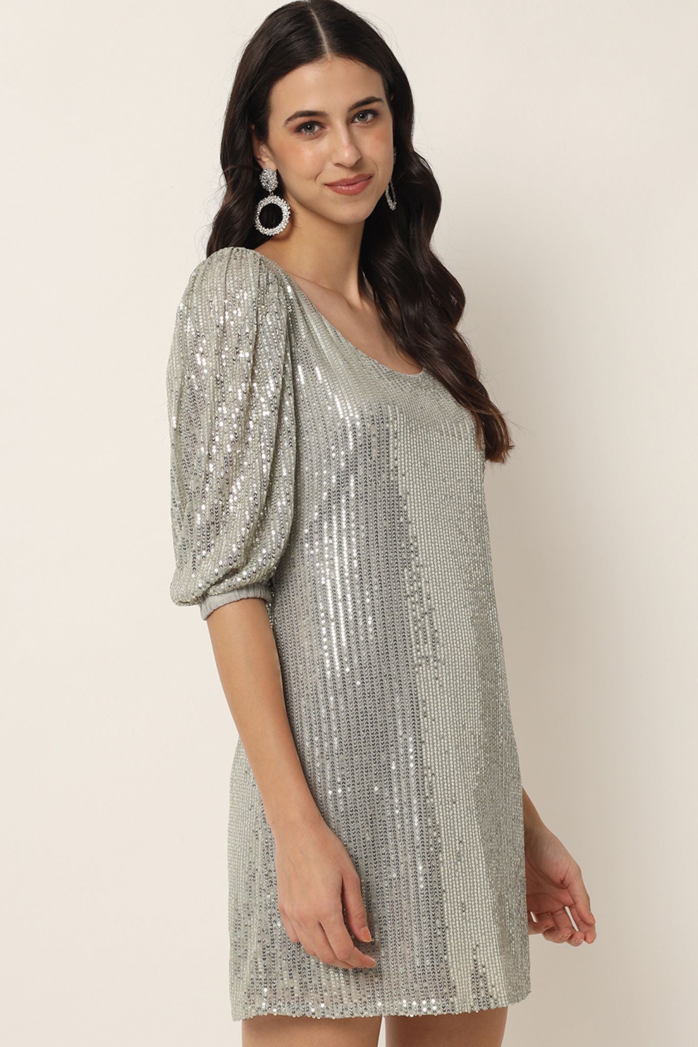 Sequin Embellished Short Dress - Alter Amour