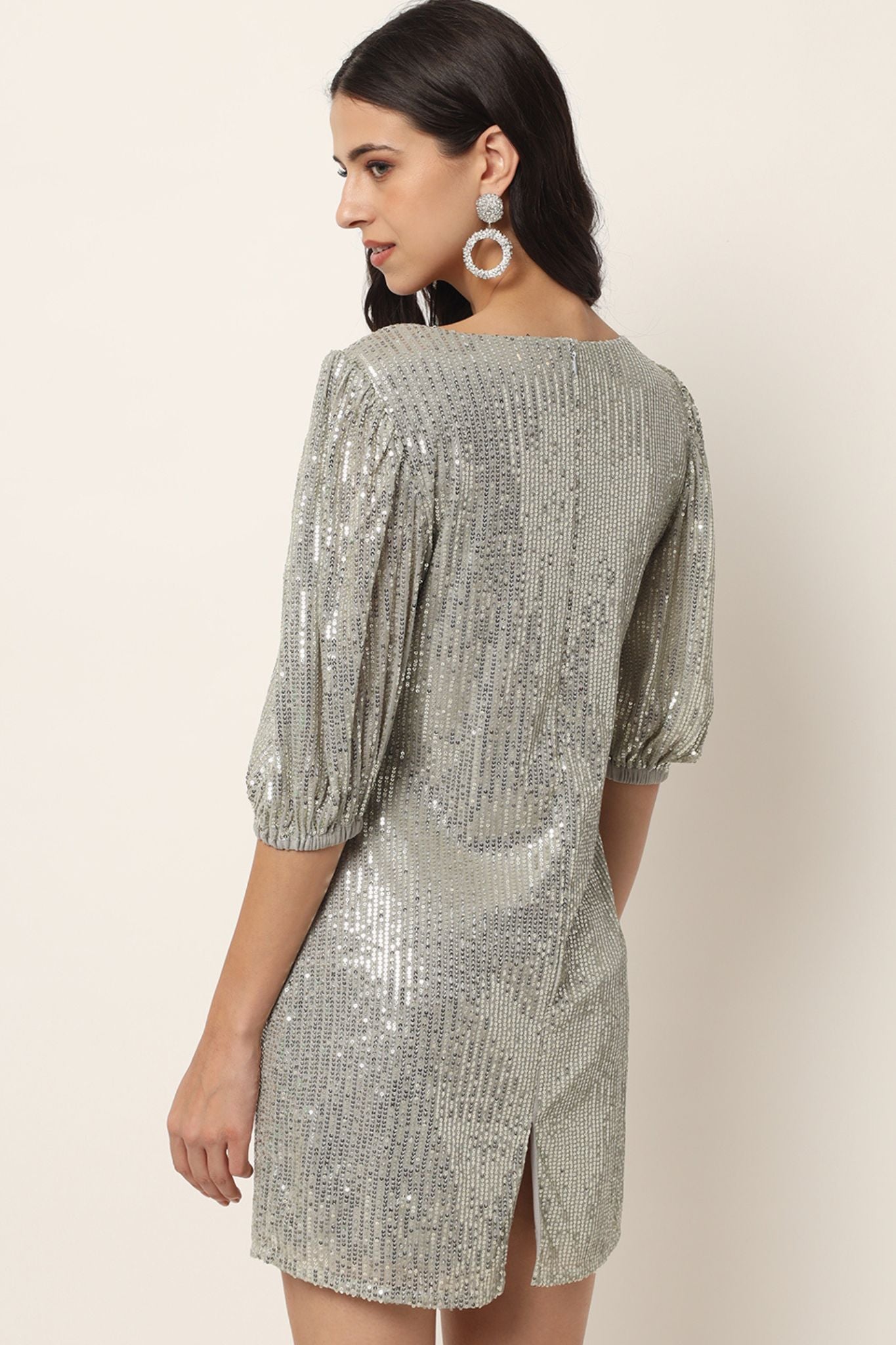 Sequin Embellished Short Dress - Alter Amour