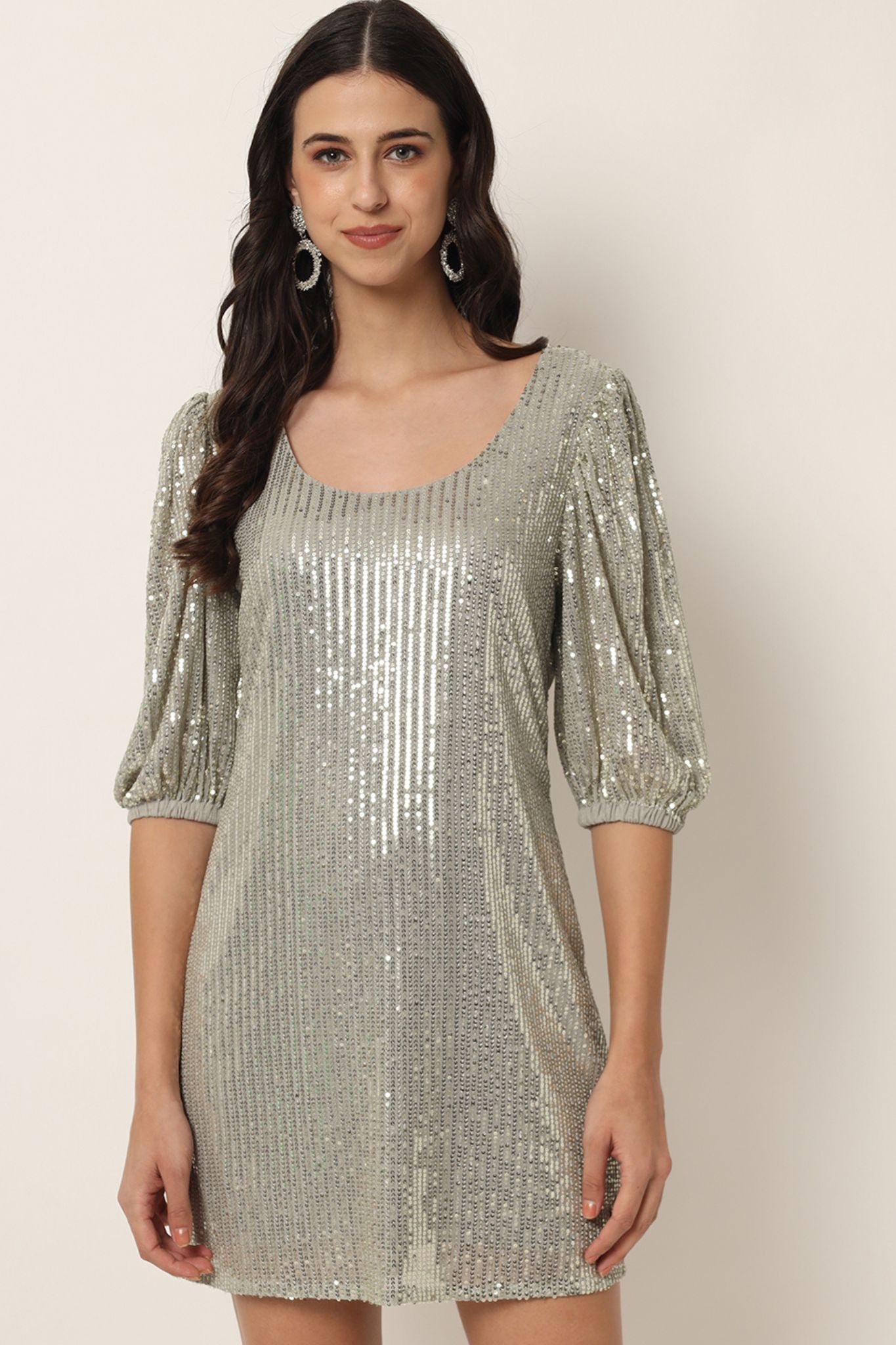 Sequin Embellished Short Dress - Alter Amour