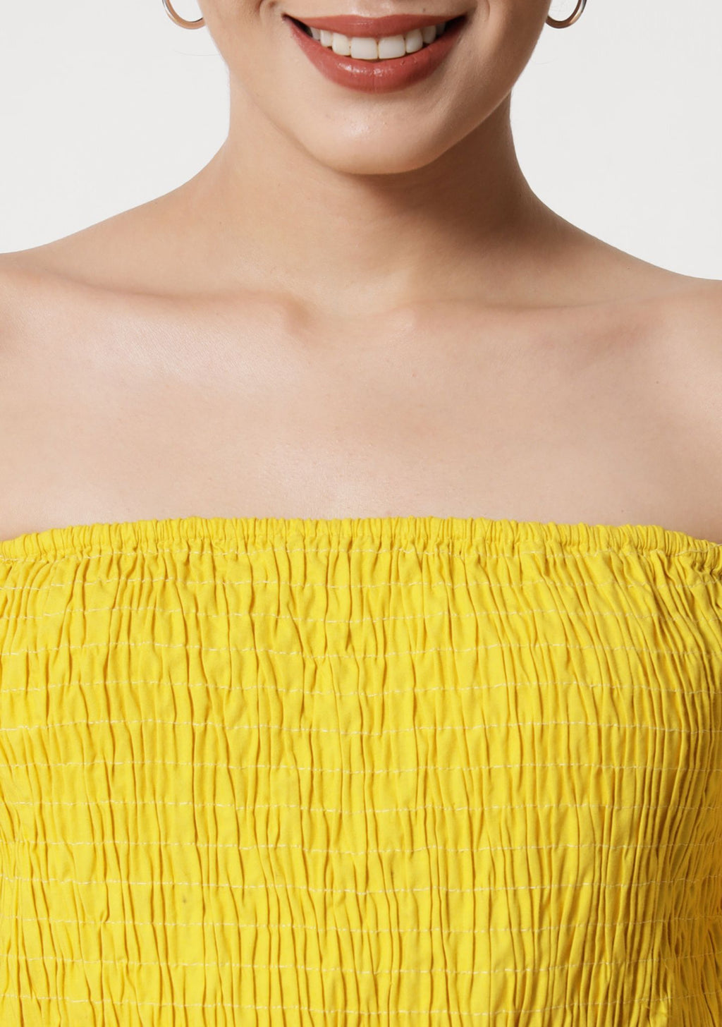 Smocked Bodice Off-Shoulder Tier Dress - Alter Amour