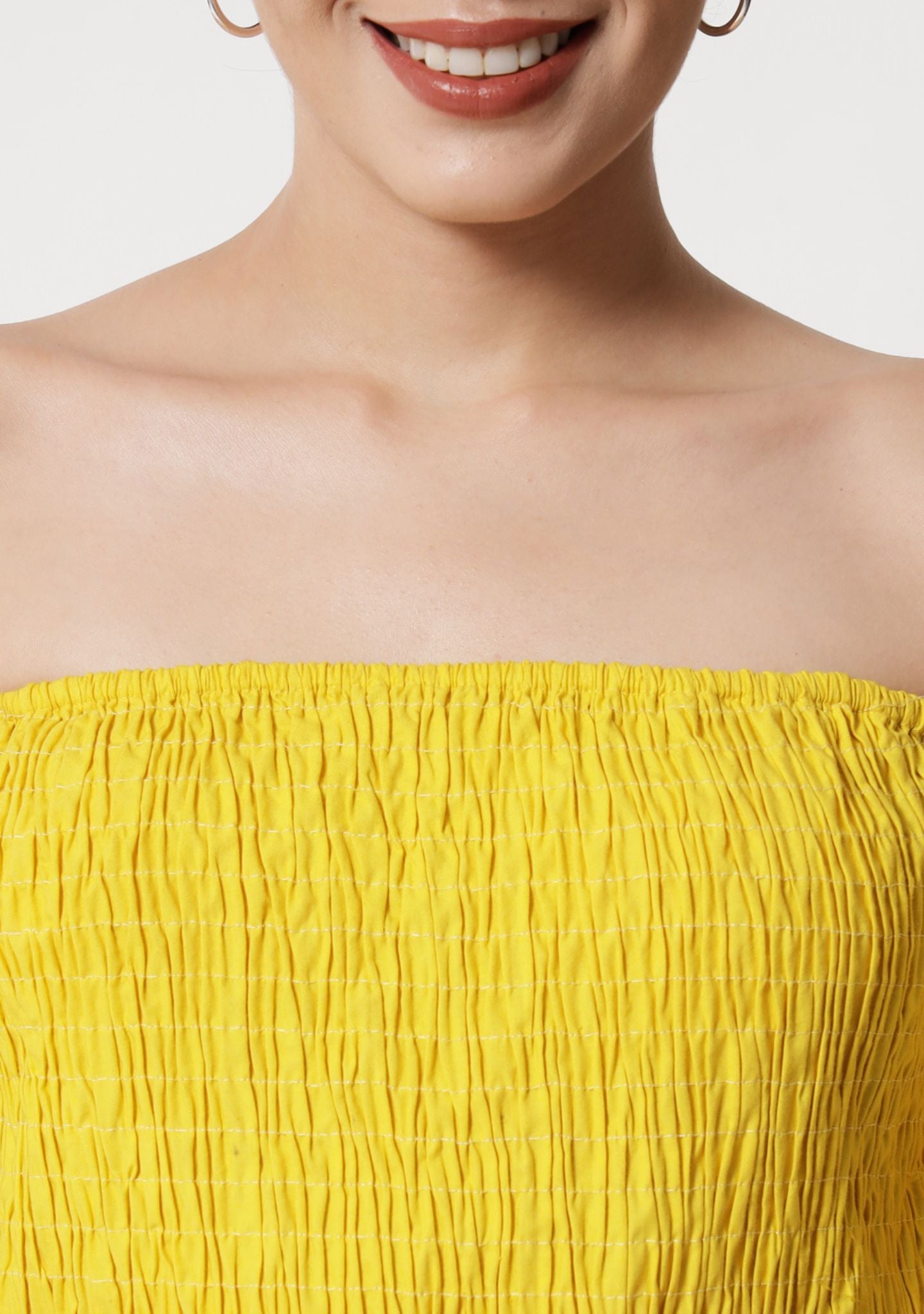Smocked Bodice Off-Shoulder Tier Dress - Alter Amour